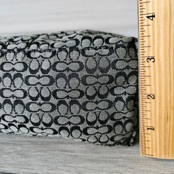 Coach Soho Mini Signature C Jacquard Hobo Top Handle Y2K Black Leather Trim 5x8 - Picture 14 of 16